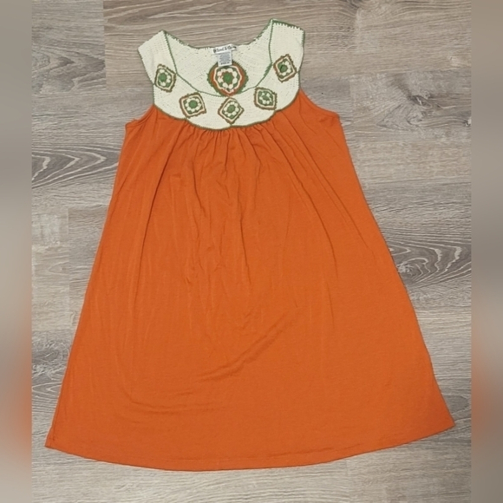 Rachel and Chloe Crochet Bohemian Orange Top Size Medium‎